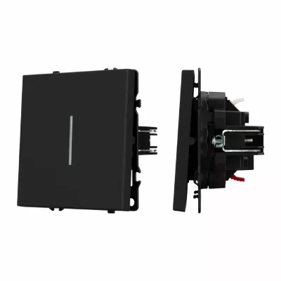 Выключатель проходной 1 кл подсветка софт-тач черный оникс Arlight SWT-MKP1-SFPL-L-BK (250V, 10A) 054261(1)