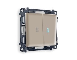 Комплект механизма 2-кл проходного выключателя с подсветкой Ambrella Volt Alfa MA364040