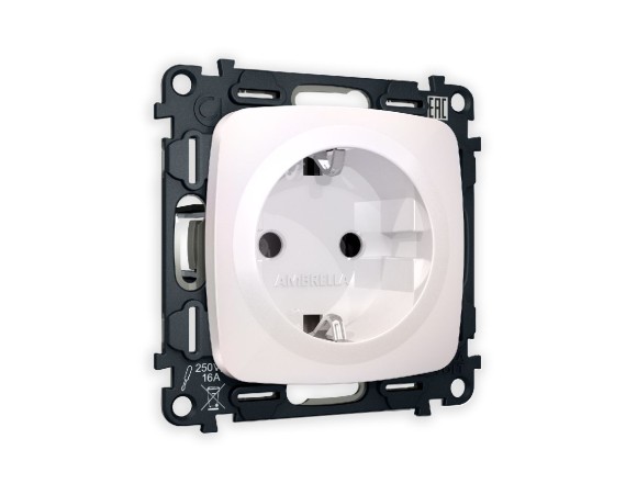 Комплект механизма розетки с/з на винтовых зажимах Ambrella Volt Omega MO206010