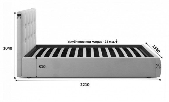 Кровать полутораспальная Selesta 2000x1400 NMB_TE-00004231