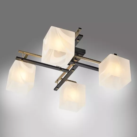 Потолочная люстра MyFar Bona MR1590-4C, Белый, Бронза, Металл Потолочная люстра MyFar Bona MR1590-4C, Белый, Бронза, Металл