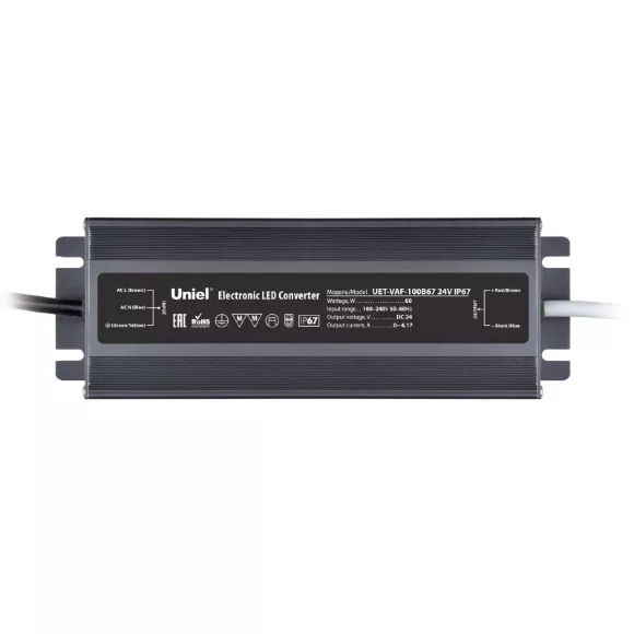Блок питания Uniel UET-VAF-100B67 24V IP67 UL-00009367 Блок питания Uniel UET-VAF-100B67 24V IP67 UL-00009367