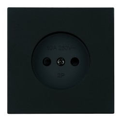 Розетка 1-местная с защитной шторкой (механизм) Stekker б/з Мия 250В 16А RST16-3109-05 черный бархат 50453