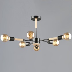 Люстра на штанге Reluce 99960-0.3-06 BK+WOOD