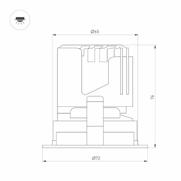 Встраиваемый светильник даунлайт Arlight MS-ARADO-BUILT-R65-9W Warm3000 (WH-WH, 55 deg, 230V) (IP20 Металл) 059106 Встраиваемый светильник даунлайт Arlight MS-ARADO-BUILT-R65-9W Warm3000 (WH-WH, 55 deg, 230V) (IP20 Металл) 059106