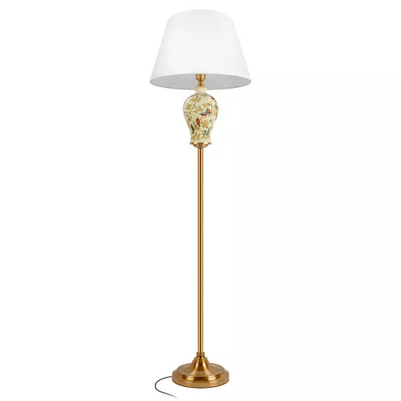 Торшер Loft IT Gladiole 10382F, Белый, Металл, Ткань, основание крупным планом Торшер Loft IT Gladiole 10382F, Белый, Металл, Ткань, основание крупным планом