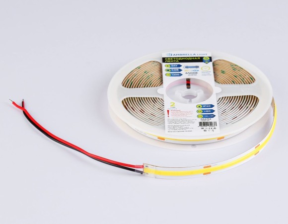 Светодиодная лента Ambrella Light Illumination COB 528Led/14W m/ 24V IP20 6500K/ 5m*10mm*2mm (2 конт.) GS4753
