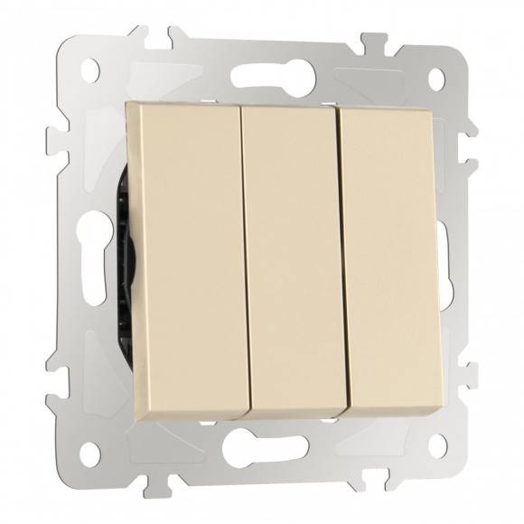 Выключатель трехклавишный Arte Milano 203.30-3.shampan