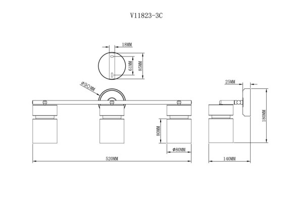 Спот Moderli Almero V11823-3C