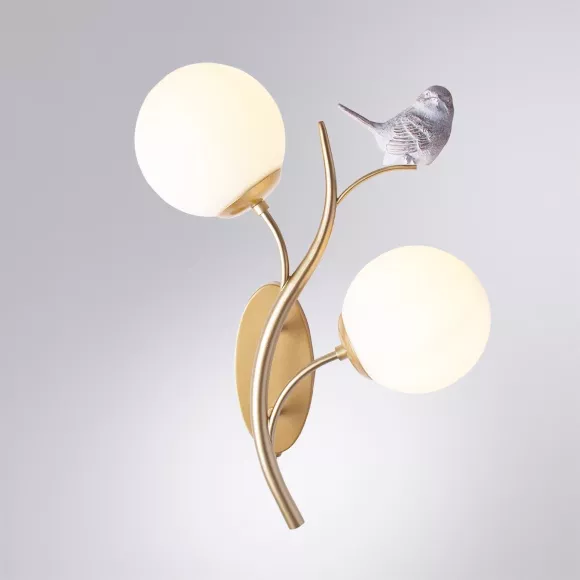 Бра Arte Lamp Camomilla A9712AP-2SG, Матовое золото, Белый, Золото