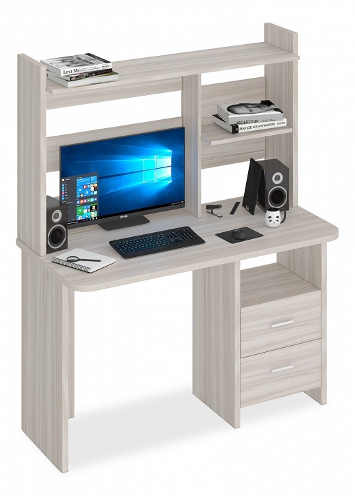 Стол компьютерный Домино Lite СКЛ-Прям120Р+НКЛ-120 MER_SKL-Pryam120R_NKL-120_K