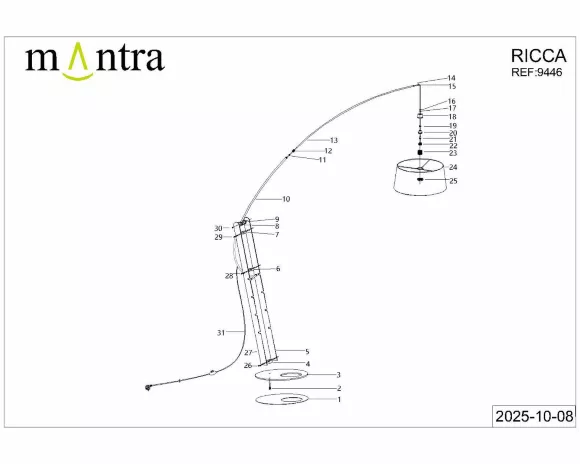 Торшер Mantra Ruti Ricca 9446+9447, 2700-4000 Торшер Mantra Ruti Ricca 9446+9447, 2700-4000