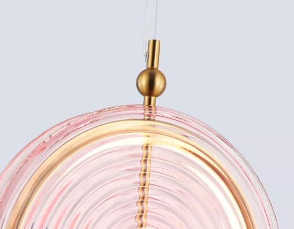 Подвесной светильник Ambrella Light High Light Crystal LH31125, Латунь, Розовый, Теплый белый, крупный план