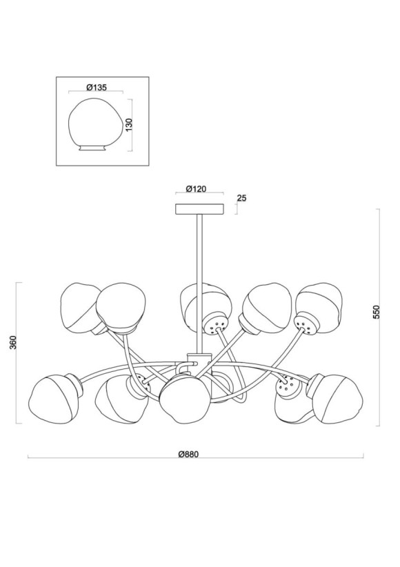 Люстра на штанге Freya Volani FR8017PL-10MG