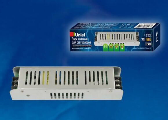 Блок питания (UL-00002431) Uniel 24V 120W IP20 5A UET-VAS-120B20 24V IP20 Блок питания (UL-00002431) Uniel 24V 120W IP20 5A UET-VAS-120B20 24V IP20