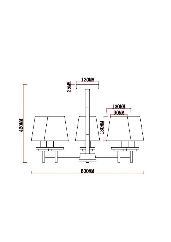 Люстра на штанге MyFar Daniel MR1841-5C