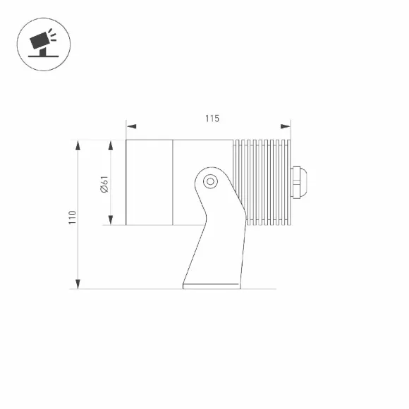 Прожектор Arlight ALT-RAY-R61-12W Day4000 (DG, 6 deg, 230V) (Arlight, IP67 Металл, 3 года) 042584, Серый, Нейтральный белый, Алюминий