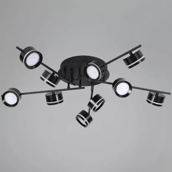 Потолочная люстра Reluce 10590-0.3-10 Black, Хай-тек, Черный Потолочная люстра Reluce 10590-0.3-10 Black, Хай-тек, Черный