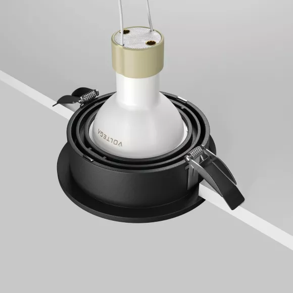 Встраиваемый светильник Maytoni Technical Downlight Atom DL113-GU10-01-RD-B, Современный, Черный Встраиваемый светильник Maytoni Technical Downlight Atom DL113-GU10-01-RD-B, Современный, Черный