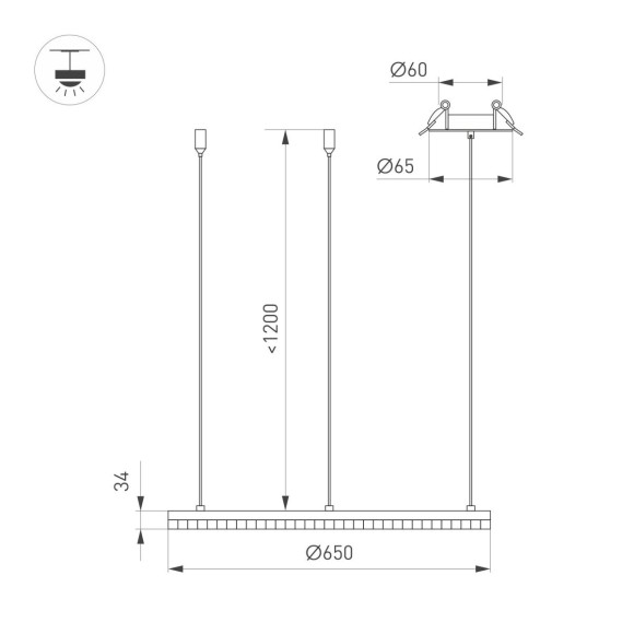 Подвесная светодиодная люстра Arlight Diamond 054473