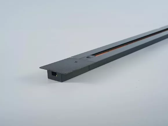 Шинопровод однофазный встраиваемый Myfar Single MT0102-1B, Черный, Алюминий, Россия, вид сбоку