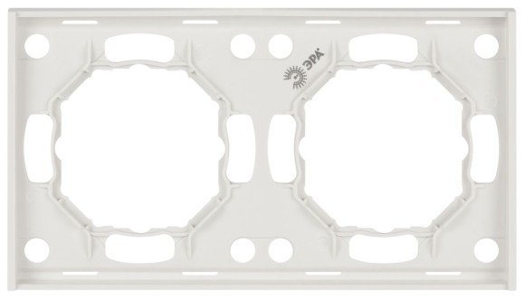 Рамка для розеток и выключателей ЭРА Arktik 16-5002-01 на 2 поста белый Б0070554