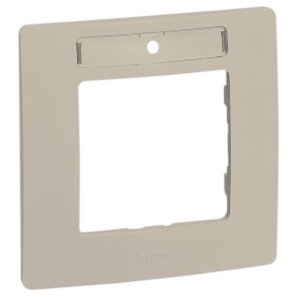 Рамка 1-постовая Legrand Etika с держателем для маркировки слоновая кость 672516