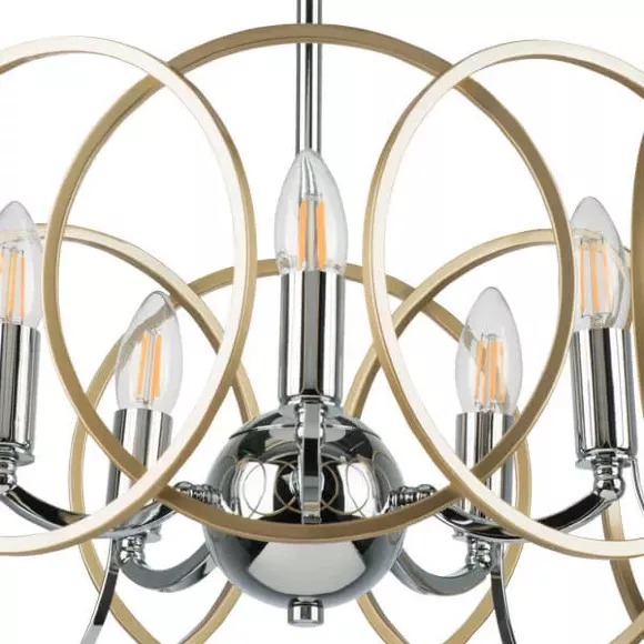 Люстра на штанге Lightstar Regolo 713053, Хром, Золото, Металл, декоративные элементы крупным планом Люстра на штанге Lightstar Regolo 713053, Хром, Золото, Металл, декоративные элементы крупным планом