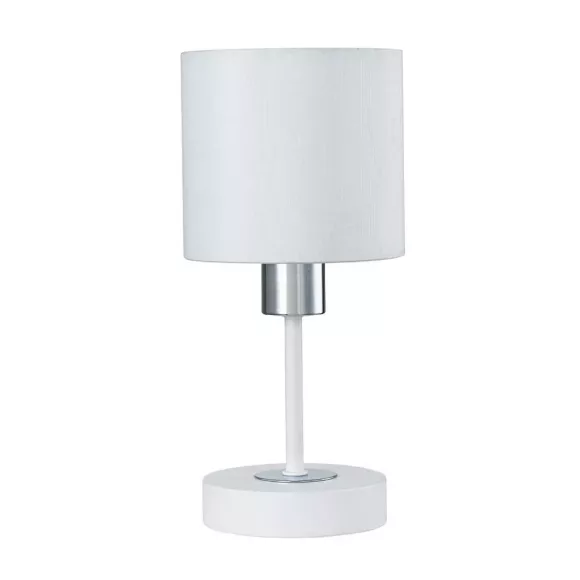 Настольная лампа Escada Denver 1109/1 White/Silver, Белый, Металл, Ткань, крупный план основания Настольная лампа Escada Denver 1109/1 White/Silver, Белый, Металл, Ткань, крупный план основания