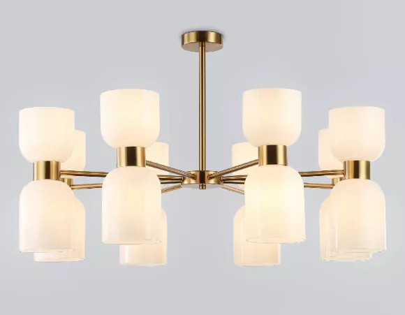 Люстра на штанге Ambrella Light High Light Heigh Light LH56095, Латунь, Белый, Металл Люстра на штанге Ambrella Light High Light Heigh Light LH56095, Латунь, Белый, Металл