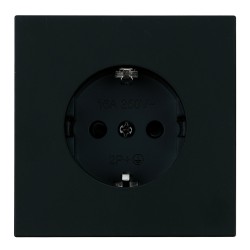 Розетка 1-местная с защитной шторкой с/з (механизм) Stekker 250В 16А Мия RST16-3110-05 черный бархат 50454