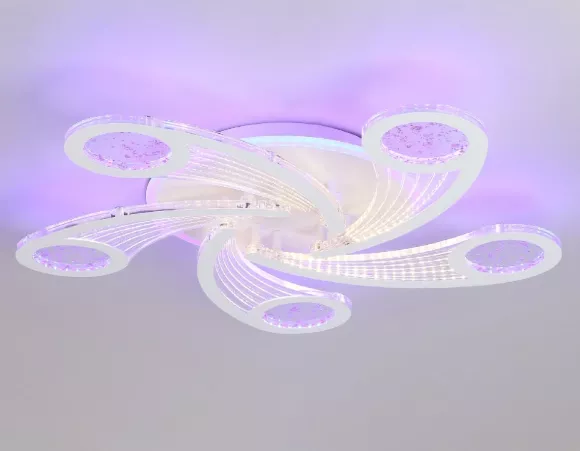 Потолочная люстра Ambrella Light Acrylica Original FA4476, Белый, Прозрачный, Теплый белый, крупный план Потолочная люстра Ambrella Light Acrylica Original FA4476, Белый, Прозрачный, Теплый белый, крупный план