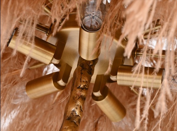 Торшер Delight Collection Ostrich Feather BRFL5014 pink/antique brass