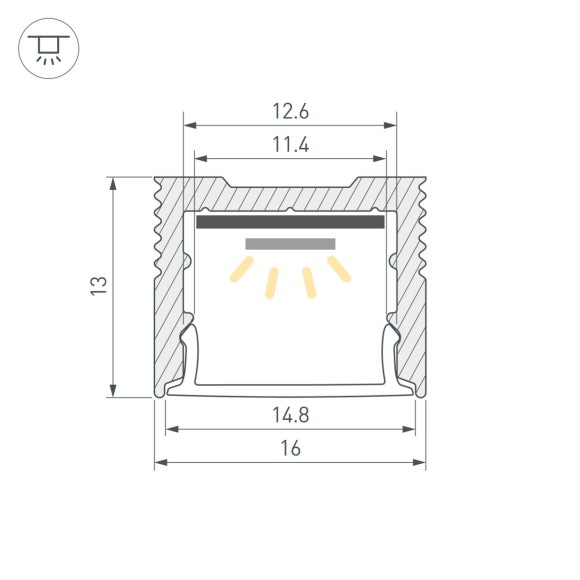 Профиль Arlight SL-SLIM-H13M-2000 BLACK (BY) (Алюминий) 061375