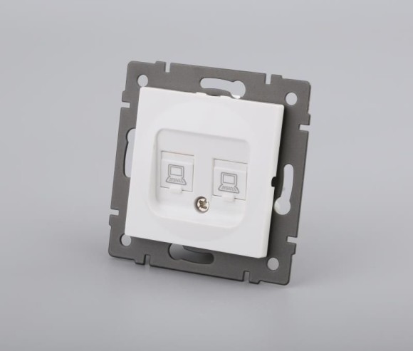 Механизм компьютерной розетки двойной Arlight SCT-MPC2-PL-WH-V (RJ-45, CAT6) 049854