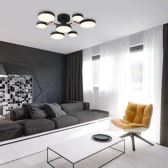 Потолочная светодиодная люстра с пультом управления LED4U L3201-700 BK