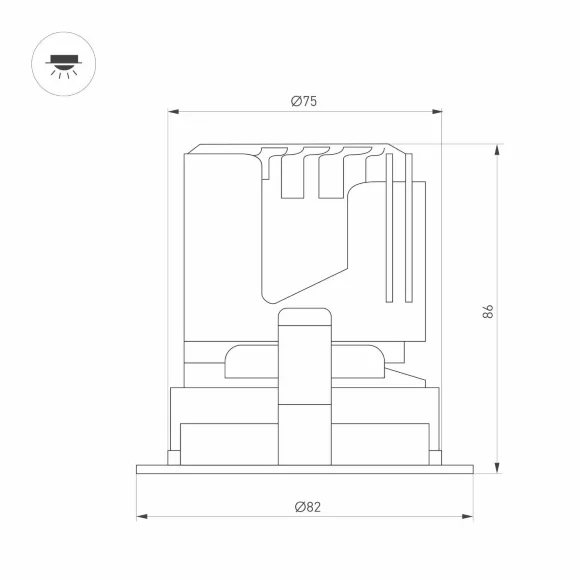 Встраиваемый светильник даунлайт Arlight MS-ARADO-BUILT-R75-12W Warm3000 (WH-WH, 55 deg, 230V) (IP20 Металл) 059108 Встраиваемый светильник даунлайт Arlight MS-ARADO-BUILT-R75-12W Warm3000 (WH-WH, 55 deg, 230V) (IP20 Металл) 059108