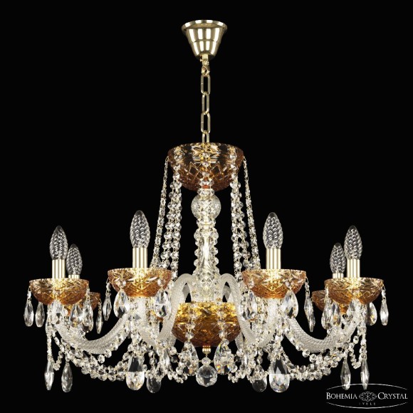 Подвесная люстра Bohemia Ivele Crystal 5402/8/240 G Amber/M-1F