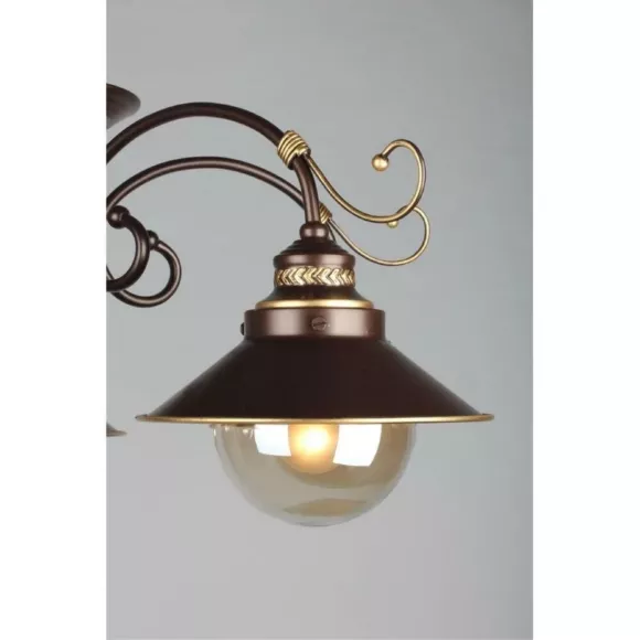 Потолочная люстра Omnilux OML-50407-05, Коричневый, Прозрачный, Металл, крупный план Потолочная люстра Omnilux OML-50407-05, Коричневый, Прозрачный, Металл, крупный план