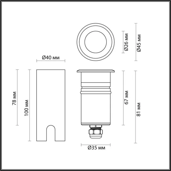 Грунтовый встраиваемый светильник Odeon Light Nature Ingro 6660/1GL3, Черный, Серебро, Теплый белый Грунтовый встраиваемый светильник Odeon Light Nature Ingro 6660/1GL3, Черный, Серебро, Теплый белый