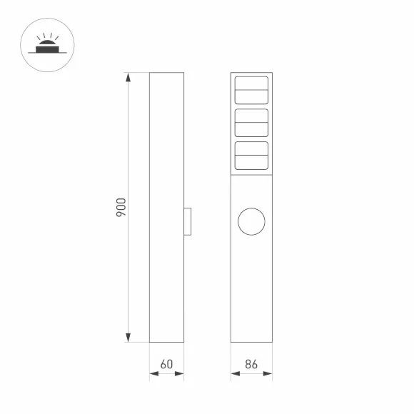 Ландшафтный светильник Arlight LGD-TILLIS-BOLL-SOCKET-H900-12W Warm3000 (GR, 92 deg, 230V) 055038, Серый, Теплый белый, Алюминий Ландшафтный светильник Arlight LGD-TILLIS-BOLL-SOCKET-H900-12W Warm3000 (GR, 92 deg, 230V) 055038, Серый, Теплый белый, Алюминий