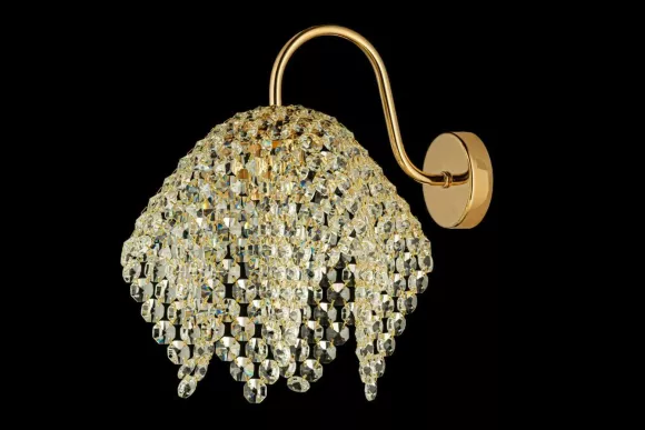 Бра Arti Lampadari Roma E 2.1.1 G, Золото, Прозрачный, Металл, декоративные элементы крупным планом Бра Arti Lampadari Roma E 2.1.1 G, Золото, Прозрачный, Металл, декоративные элементы крупным планом