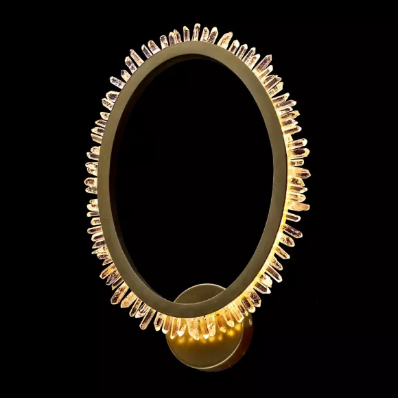 Настенный светильник Delight Collection Quartz Halo MB20020154-1A satin gold, Золото, Прозрачный, Теплый белый