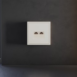 Накладка для розетки компьютерной двойной RJ45+RJ45 кат.6 Voltum S70 (хлопок) VLS001413