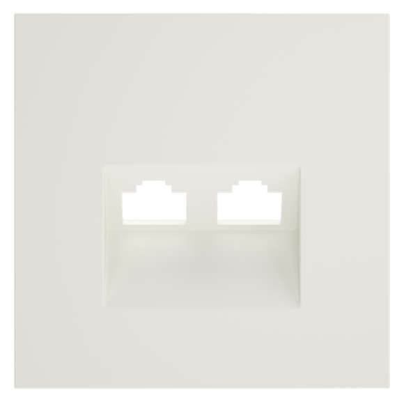 Накладка для розетки компьютерной двойной RJ45+RJ45 кат.6 Voltum S70 (хлопок) VLS001413