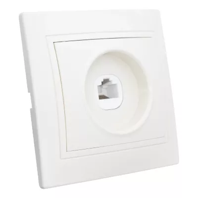 Розетка компьютерная RJ45 скрытой установки IP20,слоновая кость "Дельта" General 477280