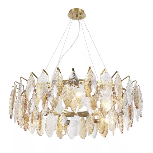 Подвесная люстра Crystal Lux TREVI SP8 BRASS, Латунь, Янтарный, Металл, крупный план Подвесная люстра Crystal Lux TREVI SP8 BRASS, Латунь, Янтарный, Металл, крупный план