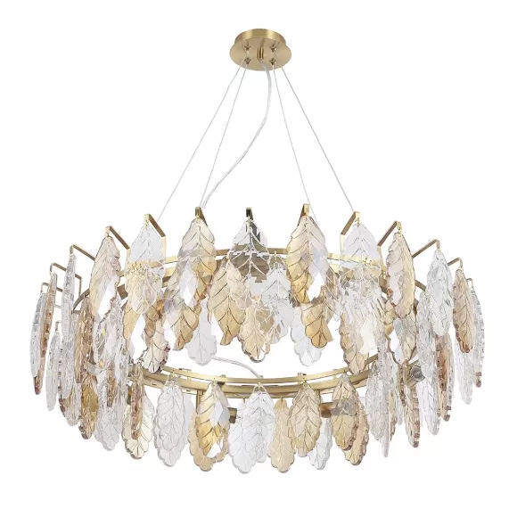 Подвесная люстра Crystal Lux TREVI SP8 BRASS, Латунь, Янтарный, Металл, декоративные элементы крупным планом Подвесная люстра Crystal Lux TREVI SP8 BRASS, Латунь, Янтарный, Металл, декоративные элементы крупным планом