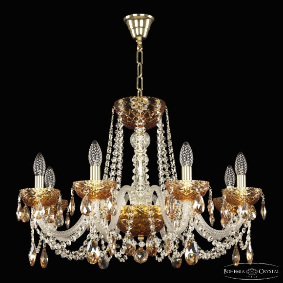 Подвесная люстра Bohemia Ivele Crystal 5402/8/240 G Amber/M-1F K721