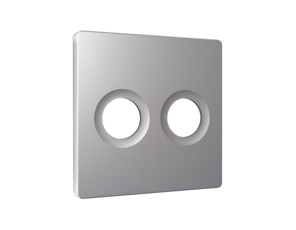 Лицевая панель Alfa (Сталь матовый) для TV двойной розетки Quant Ambrella Volt AP5133